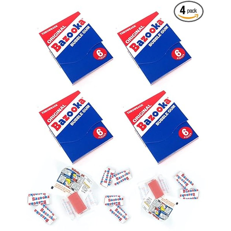Bazooka Original Bubble Gum Throwback Edition 6 Pack wholesale candy/snack retail distribution