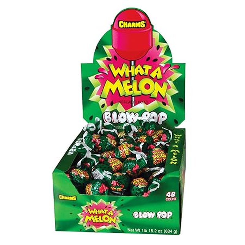 Charms Blow What-a-Melon with Gum 48 Count wholesale candy/snack retail distribution