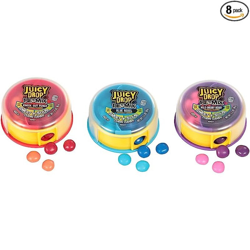 Juicy Drop Re-Mix Sweet & Sour Candy 8 Count wholesale candy/snack retail distribution
