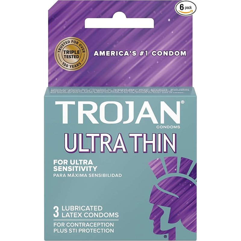 Trojan Ultra Thin Lubricated Condoms 3 Count Pack of 6 trusted protection for enhanced sensitivity wholesale Trojan Ultra Thin Lubricated Condoms 3 count, pack of 6 | trusted protection for enhanced sensitivity retail distribution