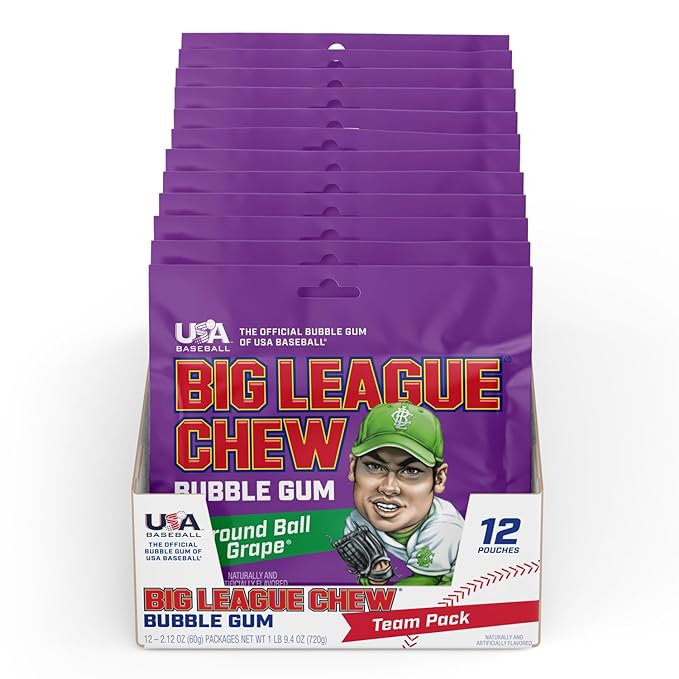 Big League Chew Baseball W/Gum 12 Ct