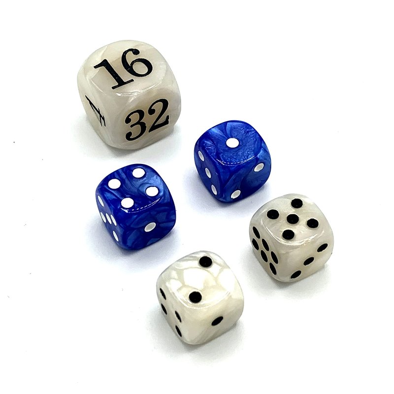 Luck Lab Premium Backgammon Dice Set Blue Pearl/White 2 Pack wholesale household retail distribution