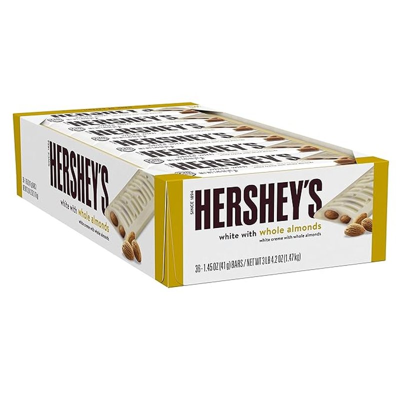 Hershey's White Chocolate with Almonds Bars 36 Count wholesale candy/snack retail distribution