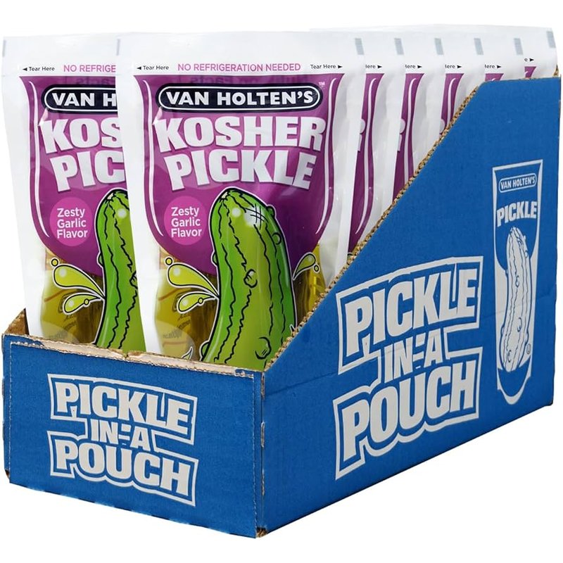 Van Holten's Jumbo Kosher Garlic Pickle-In-A-Pouch 12 Pack wholesale grocery retail distribution