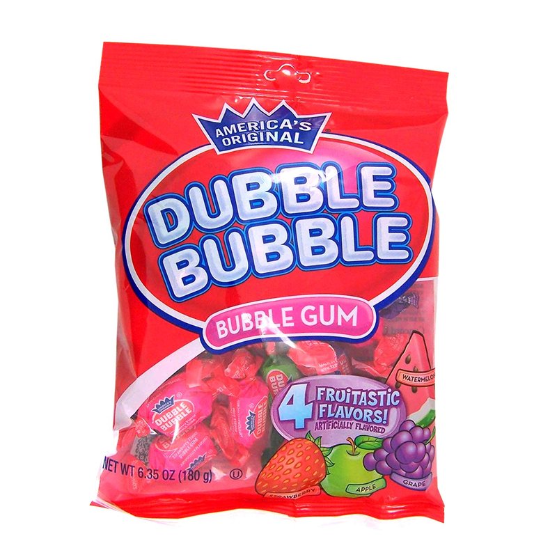 Dubble Bubble Gum 4 Flavor 6.35 oz wholesale candy/snack retail distribution