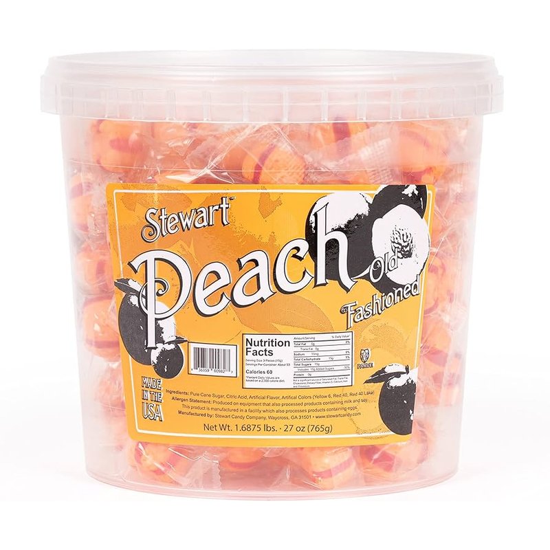 Stewart Soft Peach Balls 160 Count wholesale candy/snack retail distribution