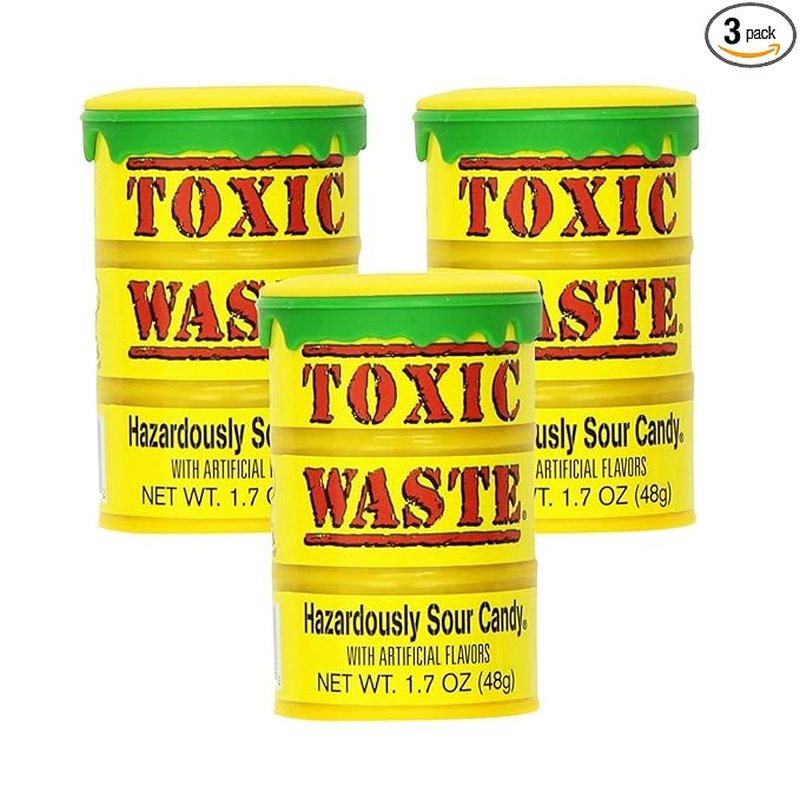 Toxic Waste Yellow Color Drums 1.7 oz / 12 Ct wholesale candy/snack retail distribution