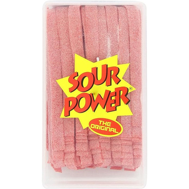 Sour Power Belts Strawberry Chewy Candy 150 Count wholesale candy/snack retail distribution