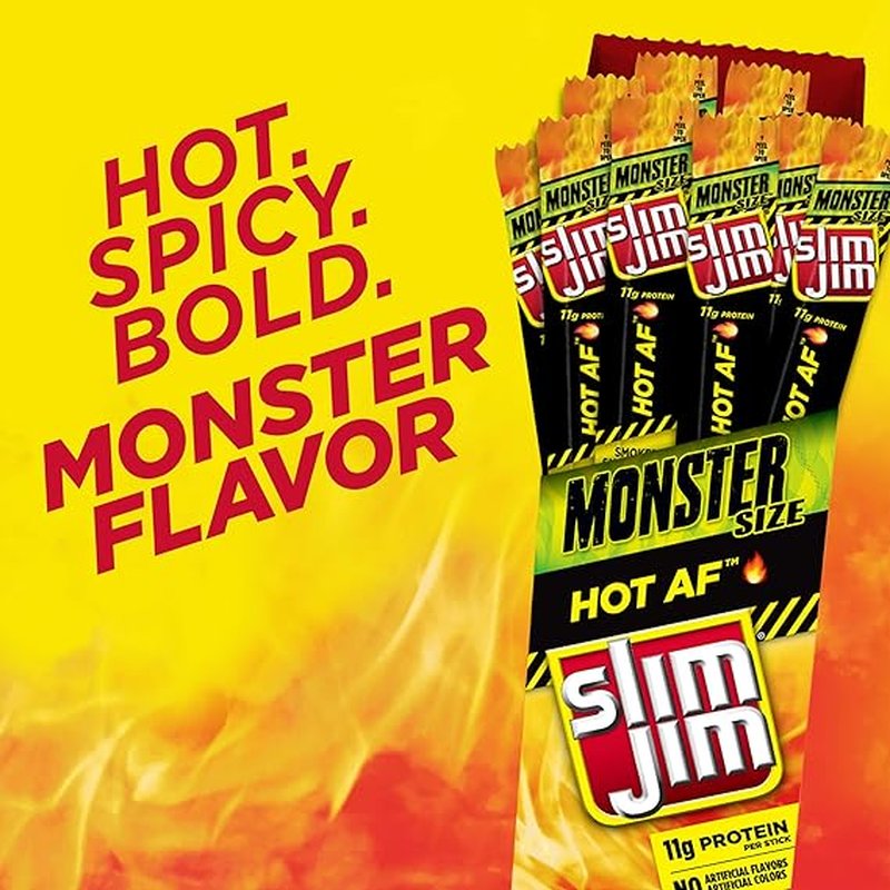 SJ Monster Hot AF Snack 1.94 Oz, 18 Count Pack wholesale candy/snack retail distribution