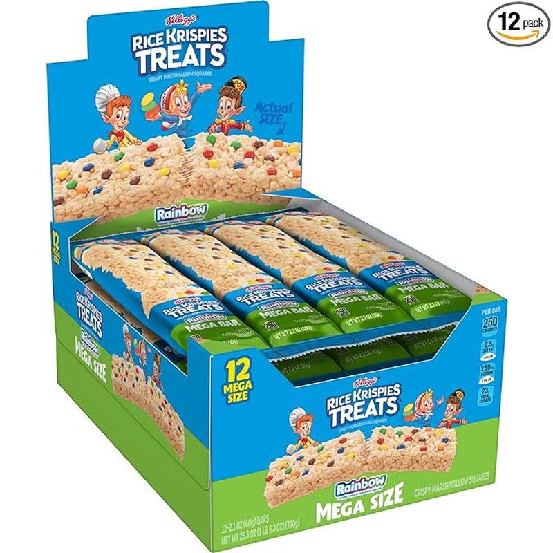 Rice Krispies Rainbow 2.2oz bars colorful marshmallow treats wholesale candy/snack retail distribution