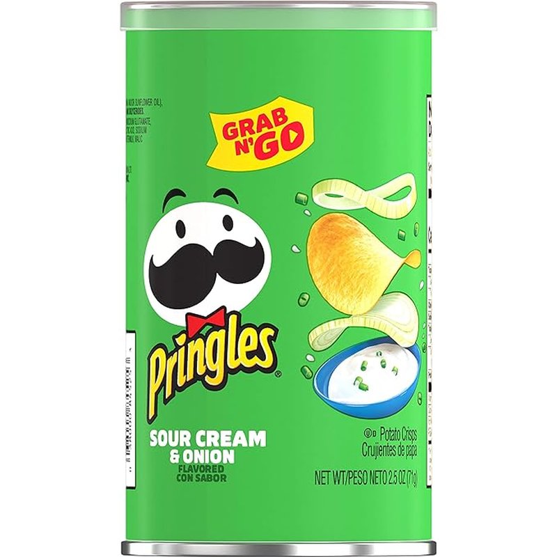 Pringles Sour Cream & Onion Potato Crisps 2.5 oz wholesale candy/snack retail distribution