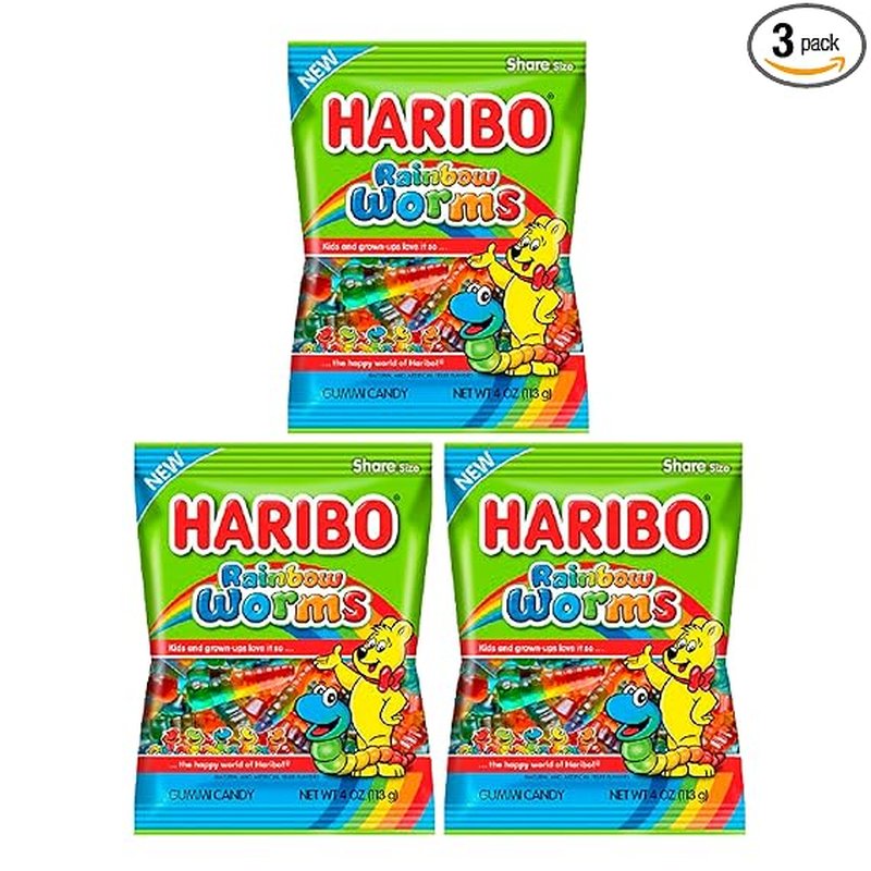 Haribo Rainbow Worms gummy candy 5 oz wholesale candy/snack retail distribution