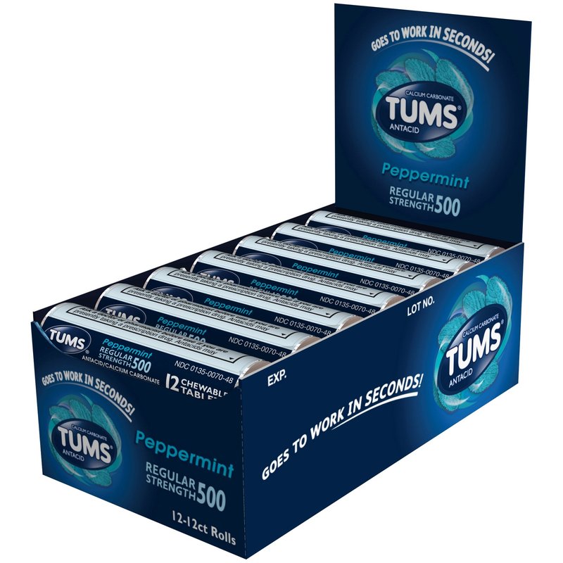 TUMS Regular Strength Peppermint 12 ct chewable tablets wholesale health&beauty retail distribution