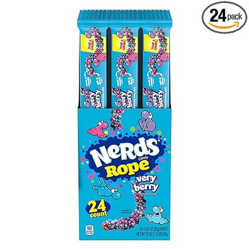 Nerds Rope Very Berry Candy 24 count box wholesale candy/snack retail distribution