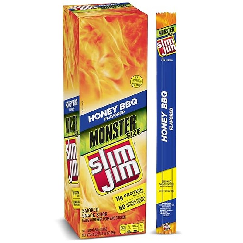 SJ Monster Honey BBQ Snacks 1.94 oz wholesale candy/snack retail distribution