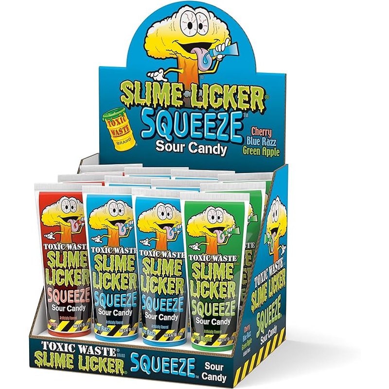 Toxic Waste Slime Licker Squeeze 12 Ct wholesale candy/snack retail distribution