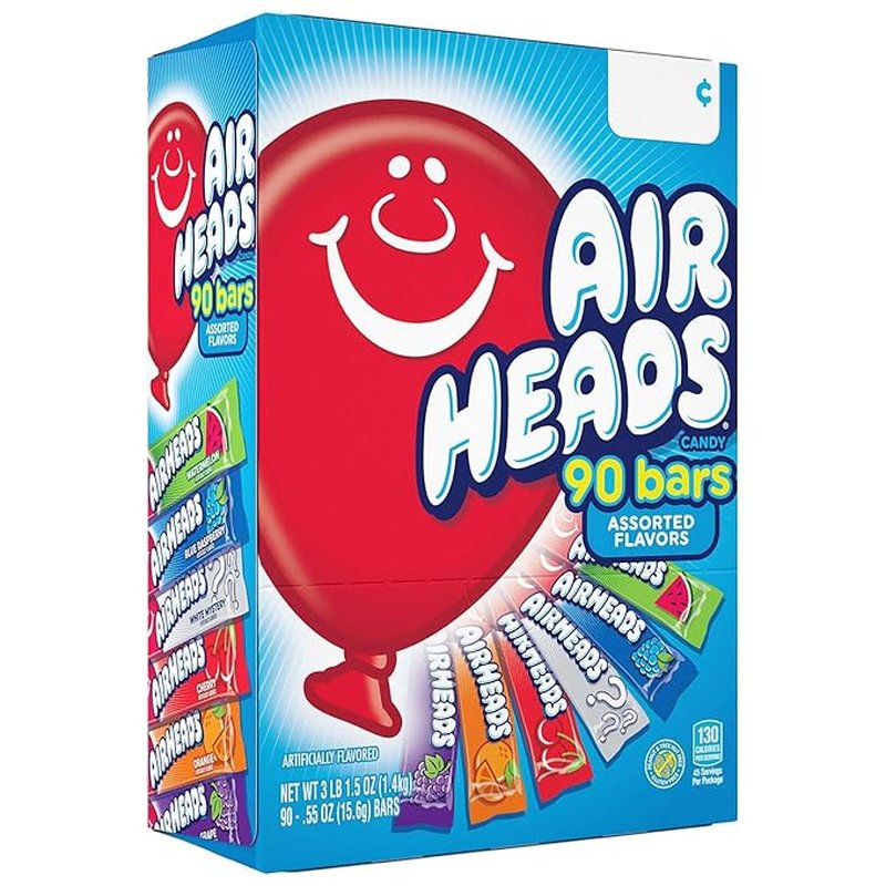 Airheads Variety Pack 0.55 oz 90 Count wholesale candy/snack retail distribution