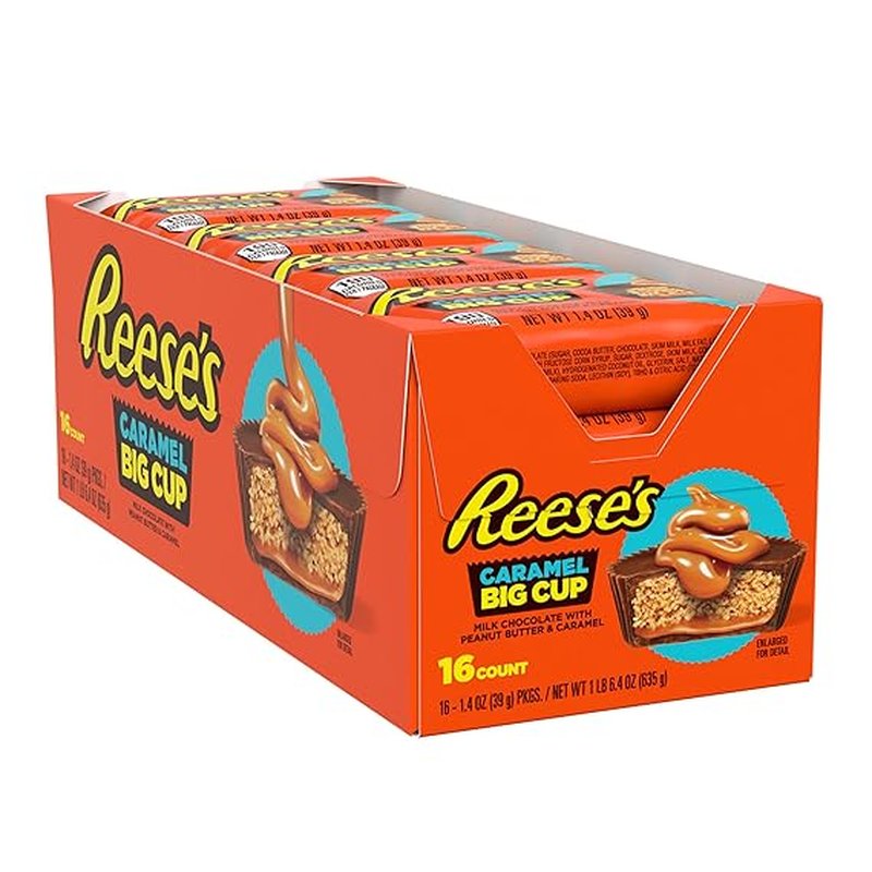 Hershey's Reese's Caramel Big Cups 16 Count wholesale candy/snack retail distribution