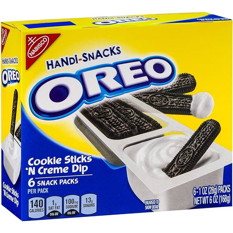 Oreo Handi-Snacks Cookie Sticks with Creme Dip 1 oz 6 Count Box wholesale candy/snack retail distribution