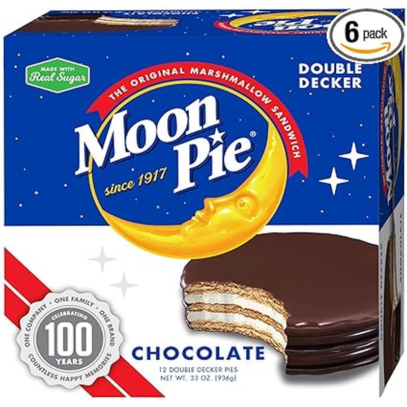 Moon Pie DD Choco 2 Pk wholesale candy/snack retail distribution - double chocolate coated with marshmallow filling