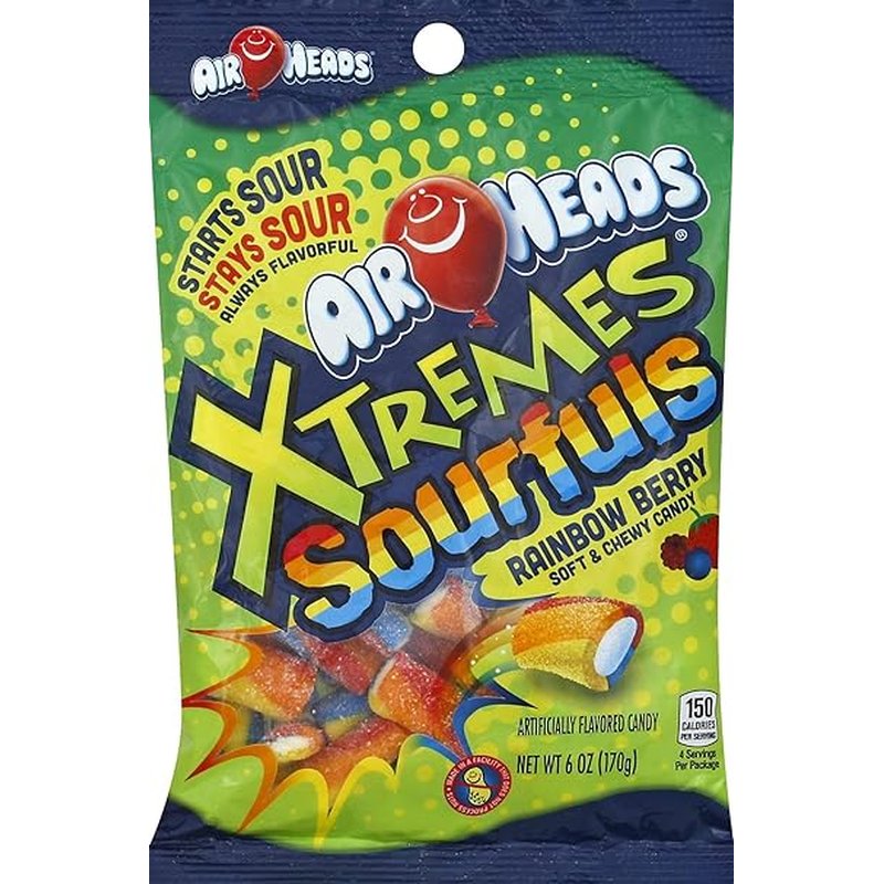 Airheads Xtreme Bites Rainbow Berry 6oz wholesale candy/snack retail distribution
