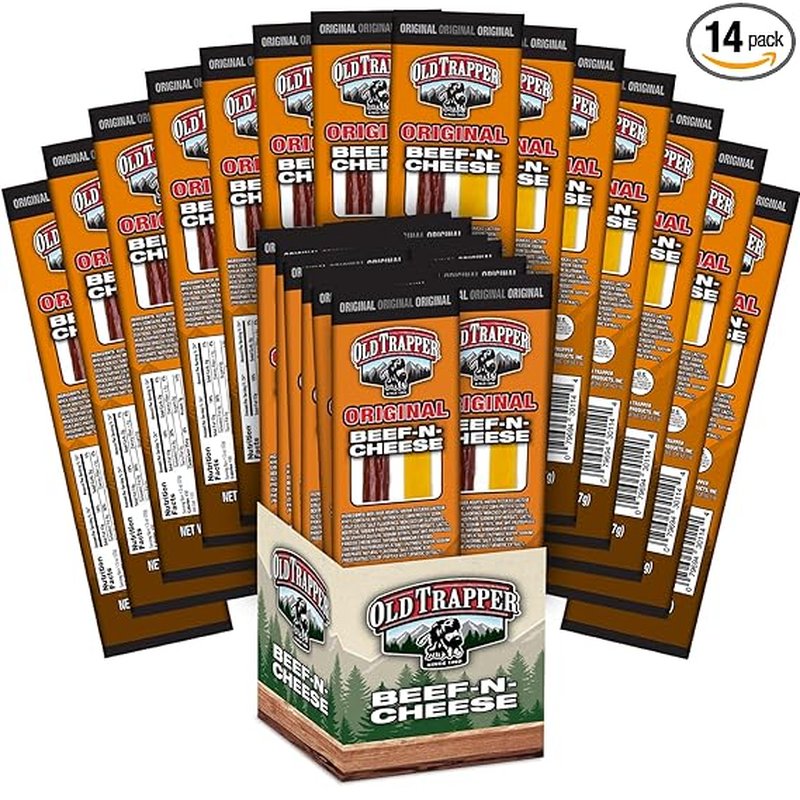Old Trapper Beef Sticks with Original Cheese 1.3 oz 14 Count wholesale candy/snack retail distribution