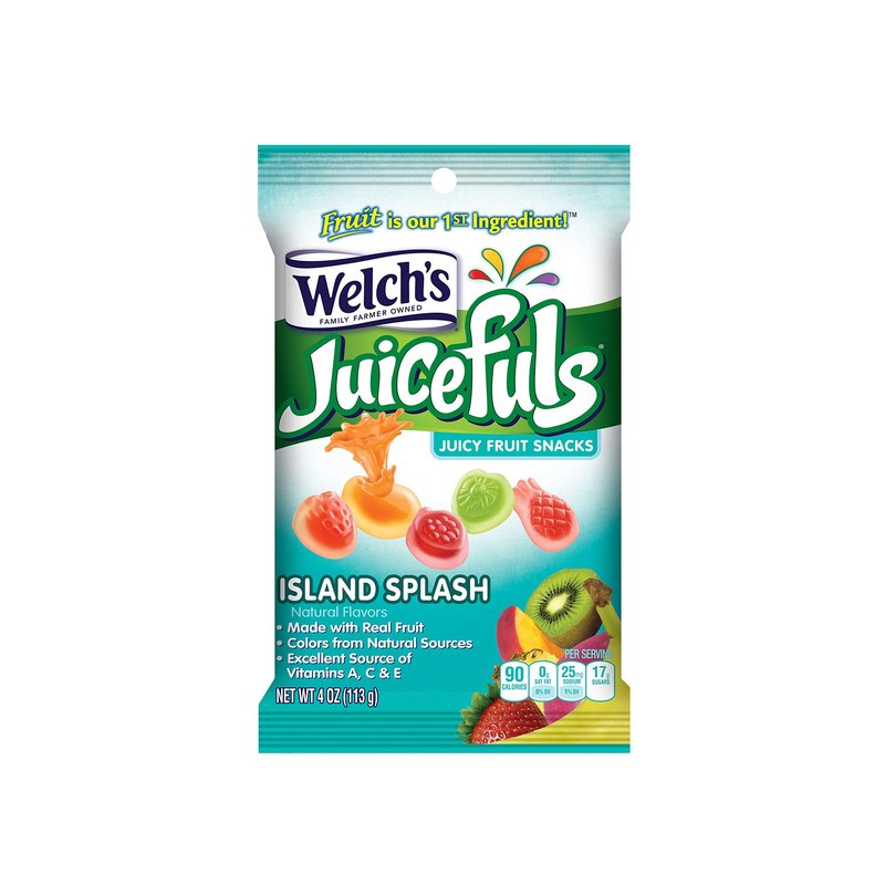 Welch's Juicefuls Island Splash Fruit Snacks 4 oz Bag wholesale candy/snack retail distribution