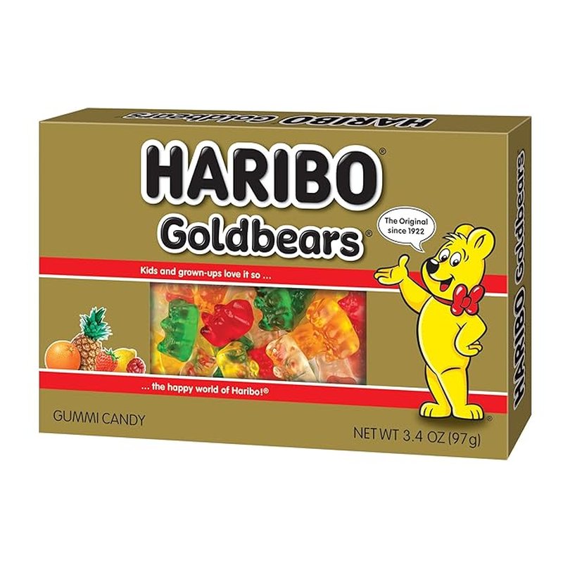 Haribo Gold Bears Gummy Candy 3.4 oz box wholesale candy/snack retail distribution