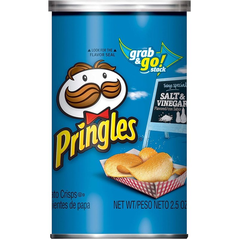 Pringles Grab N’ Go Salt & Vinegar Potato Crisps 2.5 oz wholesale candy/snack retail distribution