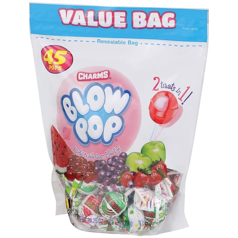 Charms Blow Pop Assorted 180 Count Display wholesale candy/snack retail distribution