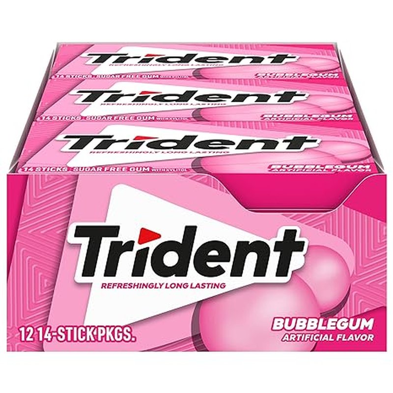 Trident Bubblegum 14 Pk / 12 Ct wholesale candy/snack retail distribution