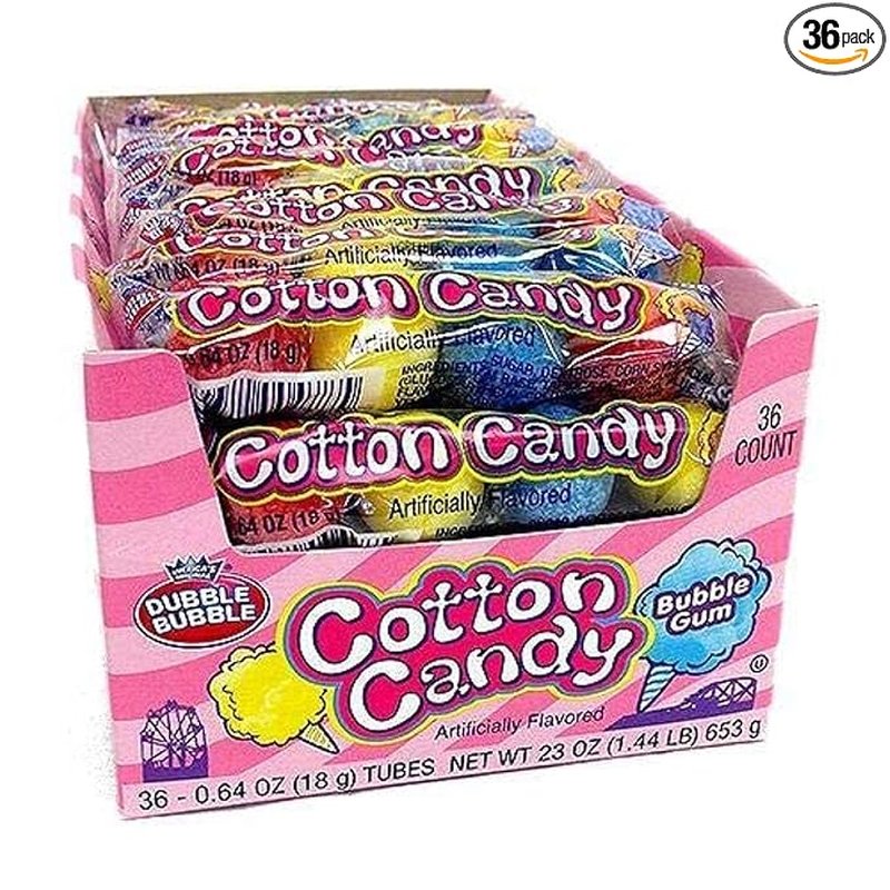 Bubble Bubble Cotton Candy Bubble Gum 36 Count wholesale candy/snack retail distribution