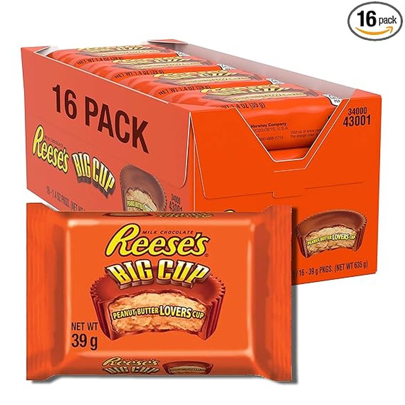 Hershey Reese’s Big Cup King Size 16 Count wholesale candy/snack retail distribution