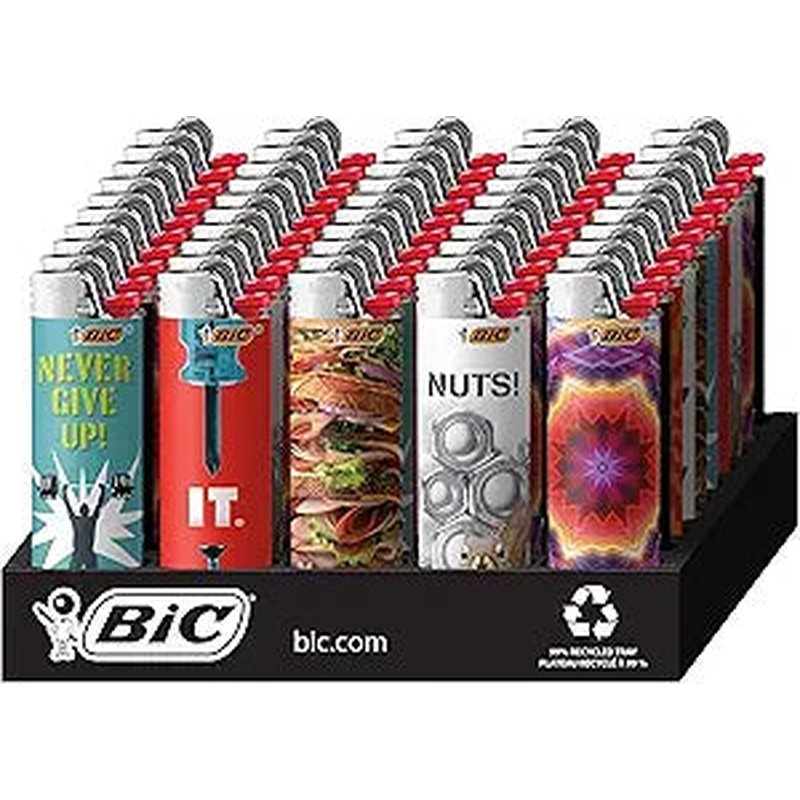 Bic Lighter S Western 50Ct pack with assorted designs wholesale lighters retail distribution