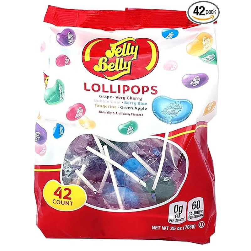 Jelly Belly Lollipops Assorted Flavors 48 Count wholesale candy/snack retail distribution
