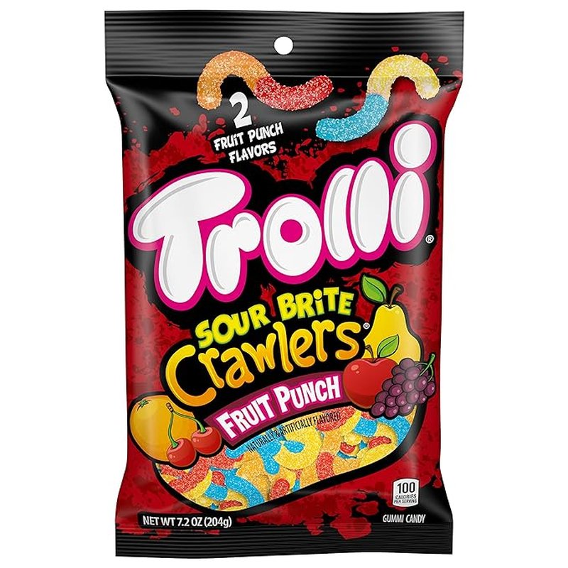 Trolli Sour Brite Crawlers Fruit Punch 5 oz bag wholesale candy/snack retail distribution