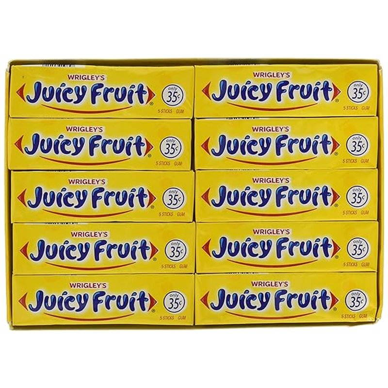 Wrigley's Juicy Fruit Chewing Gum 40-Pack Box wholesale candy/snack retail distribution
