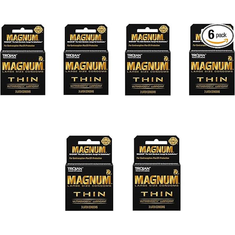 Trojan Magnum Thin Ultra Smooth Lubricated Condoms 6 Pack premium comfort protection wholesale trojan magnum thin ultra smooth lubricated condoms (6 pack) | premium comfort & protection retail distribution