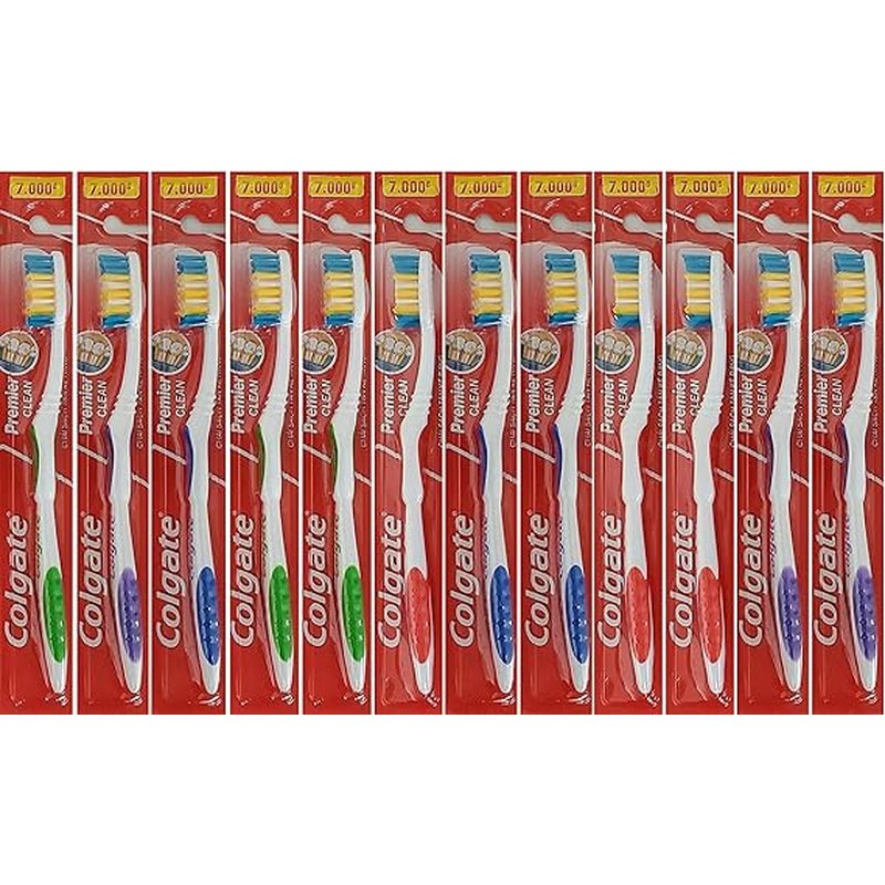 Colgate Toothbrushes Premier Extra Clean 12 Pack with deep-cleaning bristles and ergonomic handle wholesale colgate tooth brush 12ct retail distribution