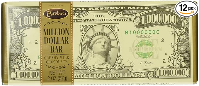 Bartons Million Dollar Milk Choc Bar 2 Oz /12Ct
