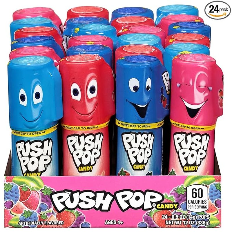 Push Pop Lollipop 24 Count Box wholesale candy/snack retail distribution