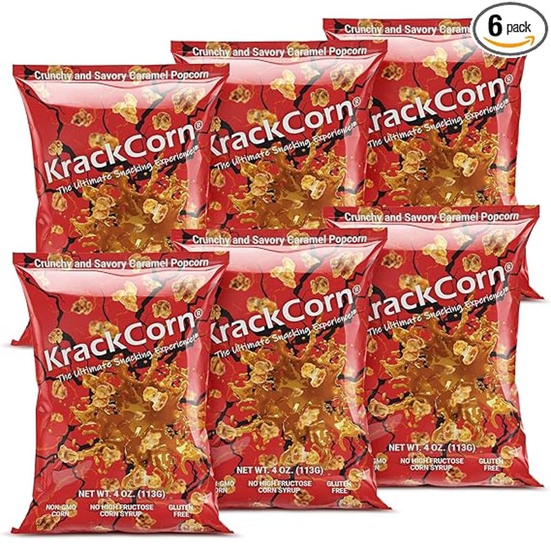 Krack Corn 4 Oz caramel popcorn wholesale candy/snack retail distribution