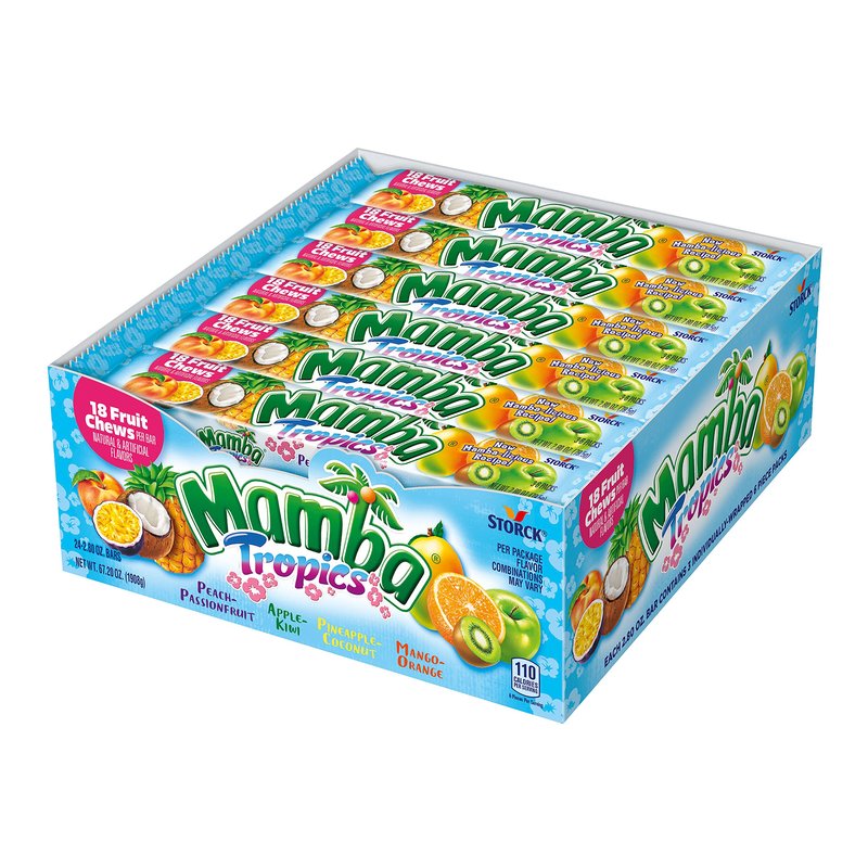 Mamba Tropics Fruit Chews 2.80 Oz wholesale candy/snack retail distribution