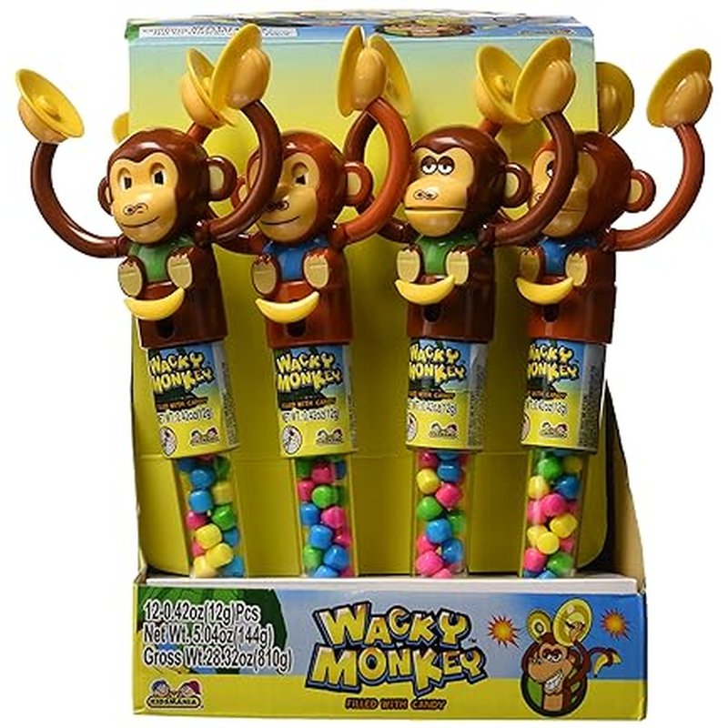 Kidsmania Wacky Monkey Candy-Filled Toys 12 Count wholesale candy/snack retail distribution