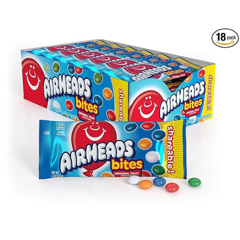 Airheads Candy Bites assorted fruit flavors 4 oz packs wholesale candy/snack retail distribution