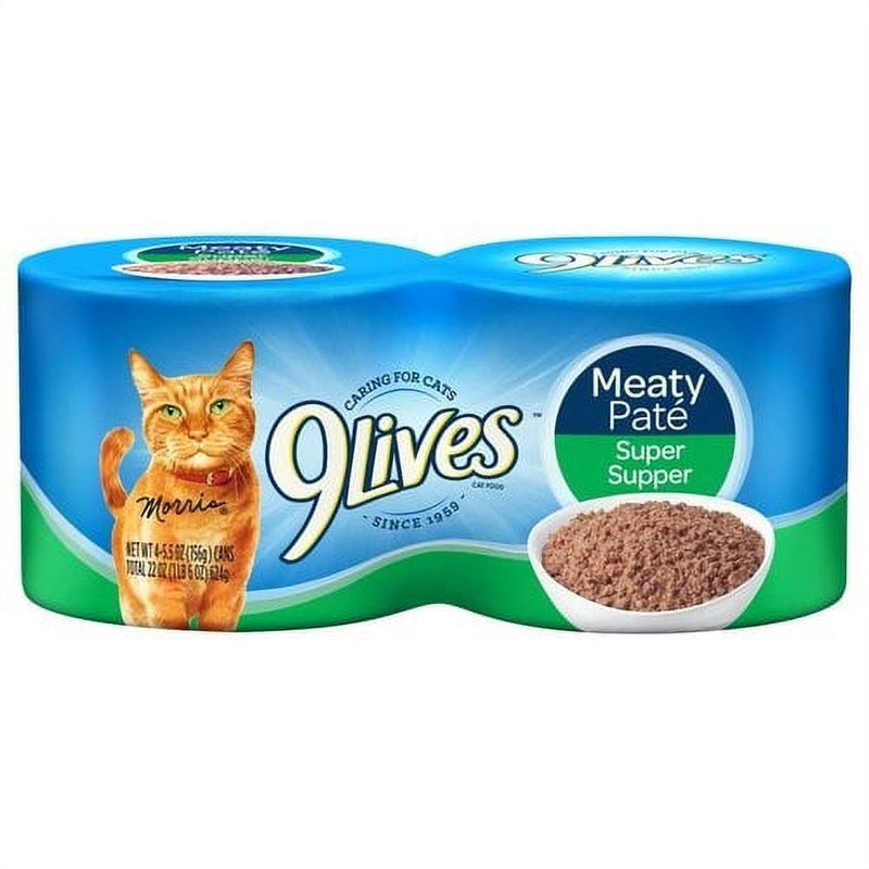 9Lives Meaty Paté Super Supper Wet Cat Food 4-Pack 5.5 oz wholesale grocery retail distribution