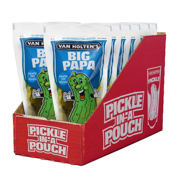 Van Holten's Big Papa Pickle-In-A-Pouch 12 Pack wholesale grocery retail distribution