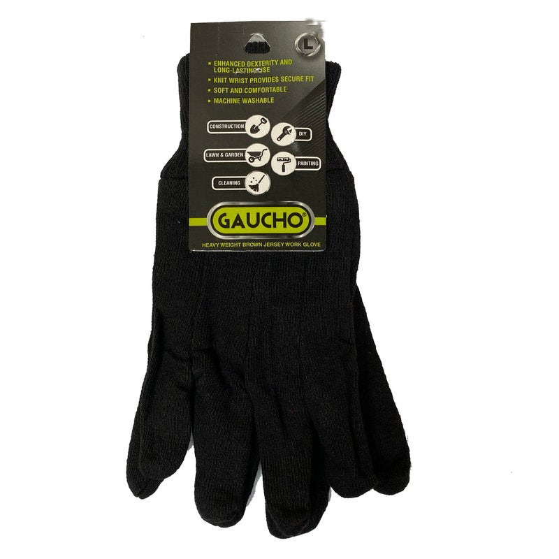 Gaucho Brown Jersey Gloves 12-Pack wholesale gloves retail distribution