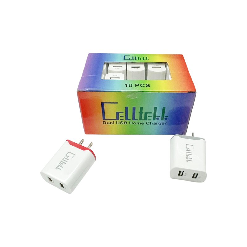 CELLTEKK Dual USB Home Charger wholesale phone accessories with dual ports for retail distribution