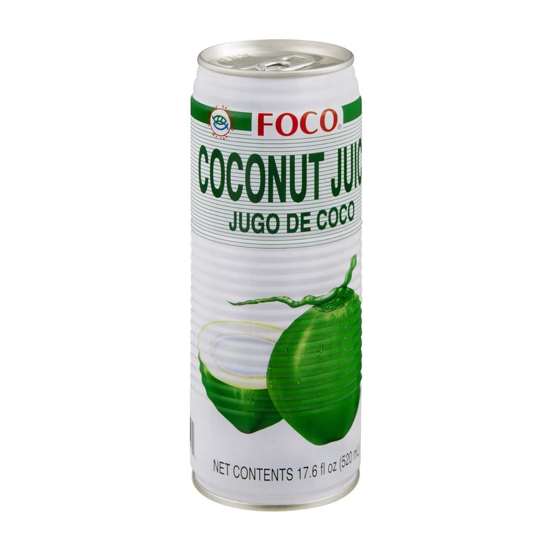 FOCO Coconut Juice 17.6 oz can, natural beverage with coconut pulp wholesale retail distribution